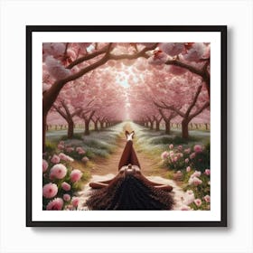 Cherry Blossom Kiss Art Print