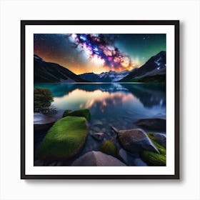 Milky Over Lake 1 Art Print