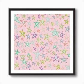 Stars On A Pink Background Art Print