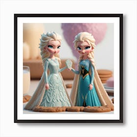 Frozen Elsa And Anna Art Print