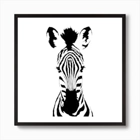 Zebra White Series Square Art Print