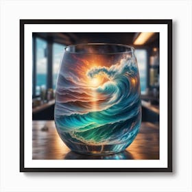 Ocean Wave Wine Glass Art Print