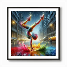 Dancer In The Rain 1 Art Print