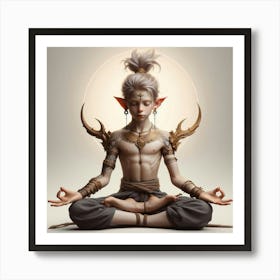 Meditating Elf Art Print