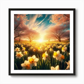 Daffodils in Bloom Art Print