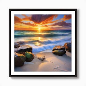 Sunset On The Beach 68 Art Print