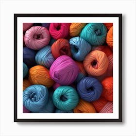 Colorful Yarn Background 17 Art Print