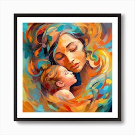 Mother And Child 21 Art Print