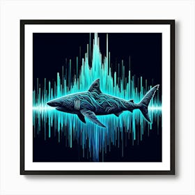 Shark Sound Wave 1 Art Print