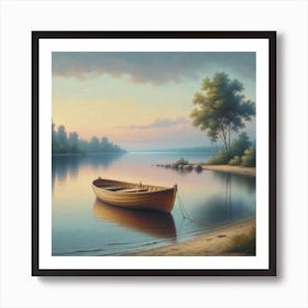 Boat At The Lake - Van Gogh Wall Art Art Print