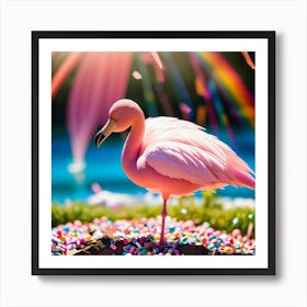 Pink Flamingo Art Print