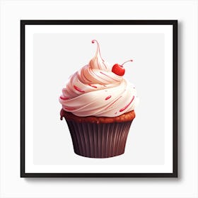 Cupcake With Cherry 23 Art Print