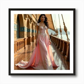 Pink Wedding Dress 2 Art Print