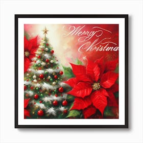 Christmas Poinsettias 1 Art Print