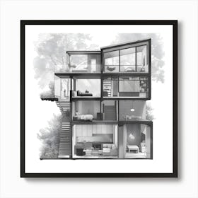 Modern House Design Art Print