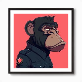 Chimpanzee Police Officer Art Print