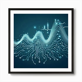 Abstract Electronic Circuit Background Poster