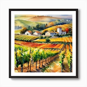 Vineyards In Tuscany 12 Art Print