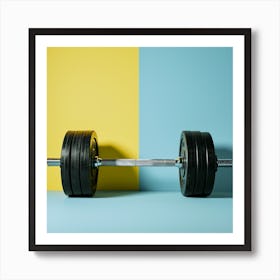 Two Dumbbells On A Colorful Background Art Print