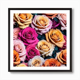 Colorful Roses Background 59 Art Print