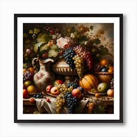 Fruit And Flowers Art Print