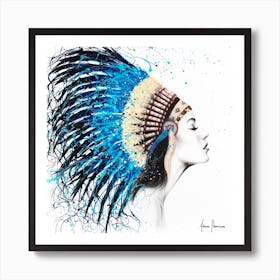 Her Feathers   Square Art Print