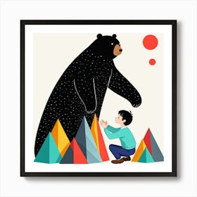 Bear With A Child 11 Art Print