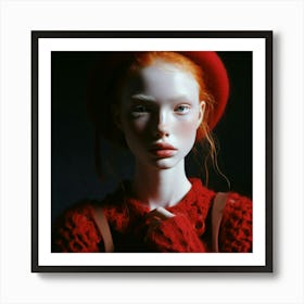 Doll In Red Art Print