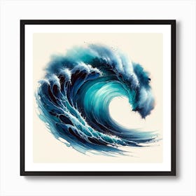 Alcohol Ink Surfs Up Wave Art Print