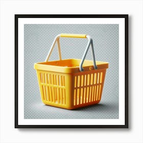 Yellow Shopping Basket Art Print