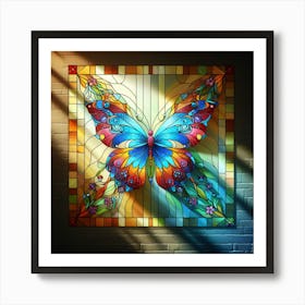 Stained Glass Butterfly Art I Art Print