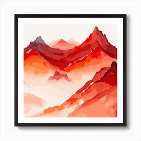 Watercolor Mountains 4 Art Print