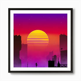 Sunset In The City Art Print