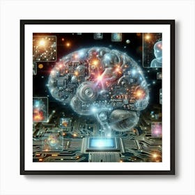 Brain And Technology Stock Videos & Royalty-Free Footage Art Print