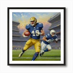 Tackling Glory Football Star Mid-Play Art Print