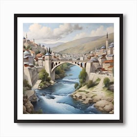 Bridge Over The River Art Print