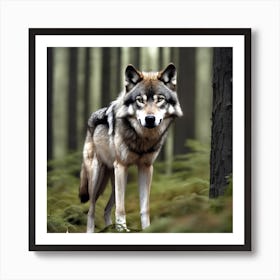 Wolf In The Forest 9 Art Print