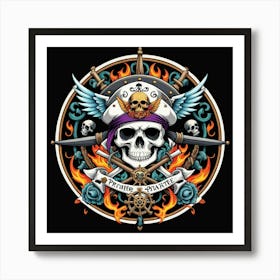 Pirate Skull Art Print