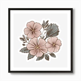 Pink Flowers 14 Art Print