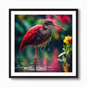 Red Beaked Bird of the Tropical Lagoon Art Print