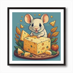 Mouse With Cheese Art Print