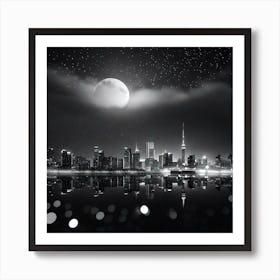 Toronto Skyline At Night 1 Art Print