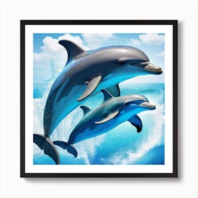 Dolphins In The Sea Art Print