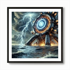 A High Tech, Sci Fi Scene Of The Oceanic Tempest G Art Print