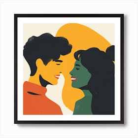 Oneeline42 Minimalist Illustration Of A Couple Looking At Eac 87ecf5c6 6761 449c Bb2e 90447a92bc7b 1 ١٠٥٨٣٦ Art Print