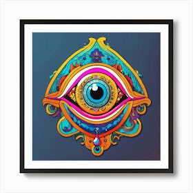 Colorful And Bold Evil Eye For A Sticker Design Art Print