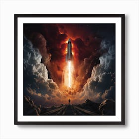 Rocket High 4k Definition Art Print