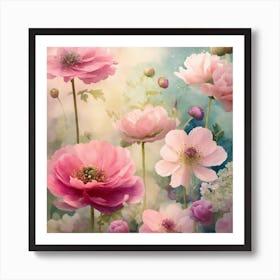 Pink Flowers Art Print