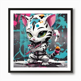 Splatter Cat 1 Art Print