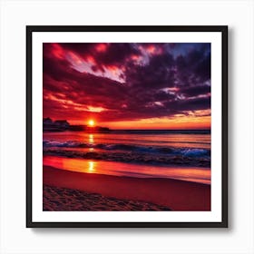 Sunset On The Beach 463 Art Print